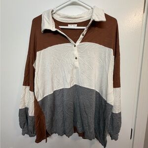 Maurices Brown and Gray Hoodie
